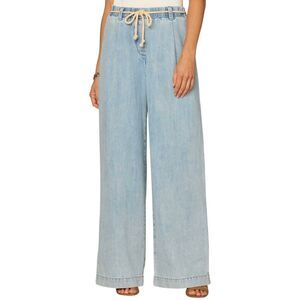 Democracy “Ab"leisure Skyrise Wide Leg Jeans Rope Belt light Wash Petite Medium